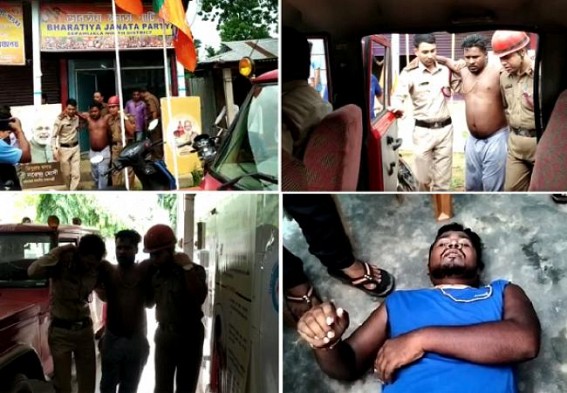 Newton’s 3rd Law: BJP Bike Gang members tasted own medicine, were beaten up in Bishalgarh after attacking CPI-M’s Rally in front of Police